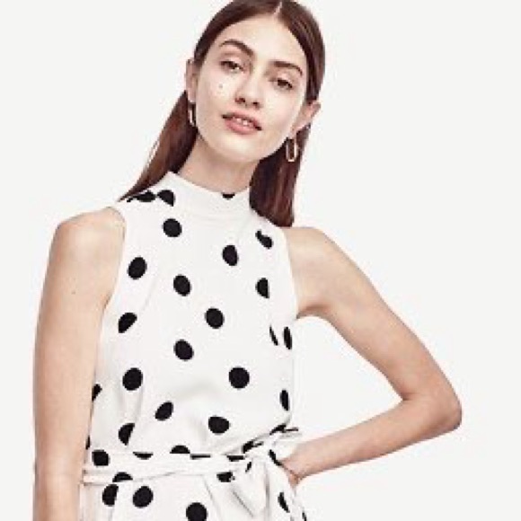 Ann Taylor Belted Dot Dress - Picture 5 of 12